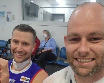 Thurgoona's Mark Haydon and Mitta United's Jarrod Hodgkin both ended up in the emergency department of the Albury Base Hospital last weekend.