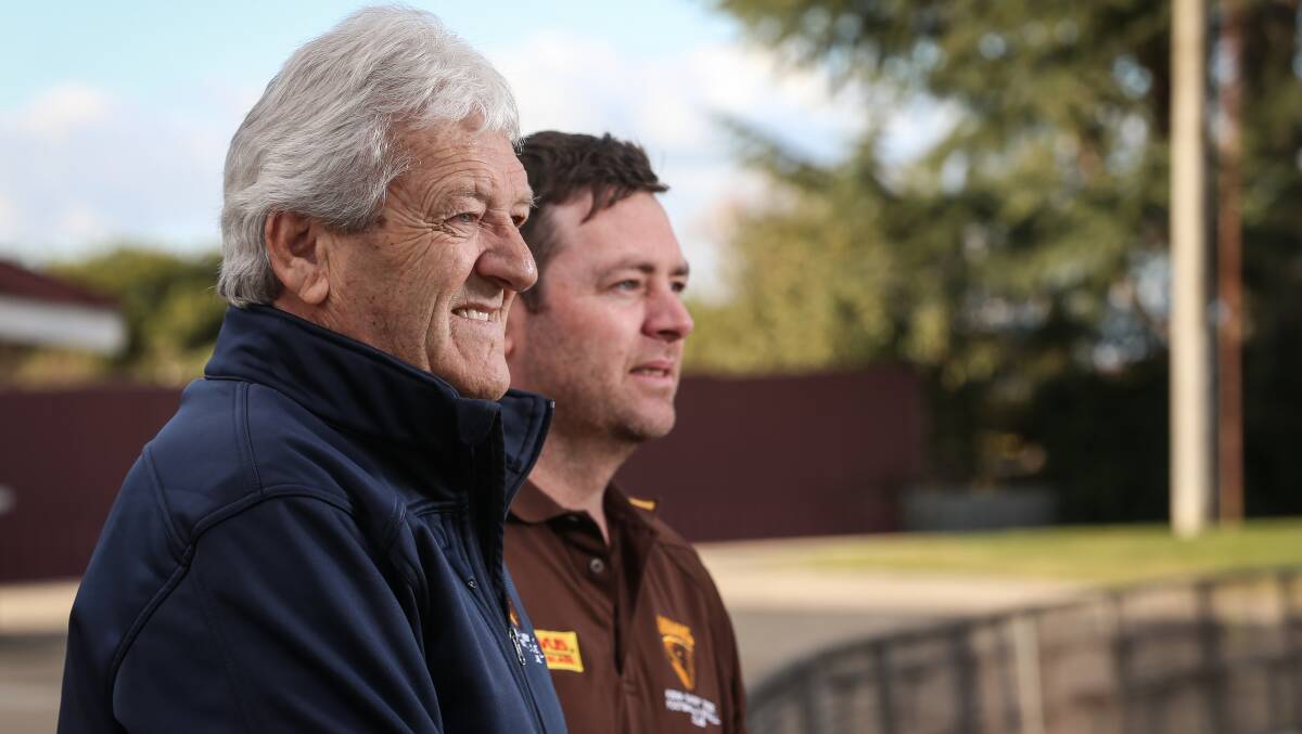 FATHER AND SON: Des and Ryan Richardson combined have coached the Hawks to five flags. Picture: JAMES WILTSHIRE