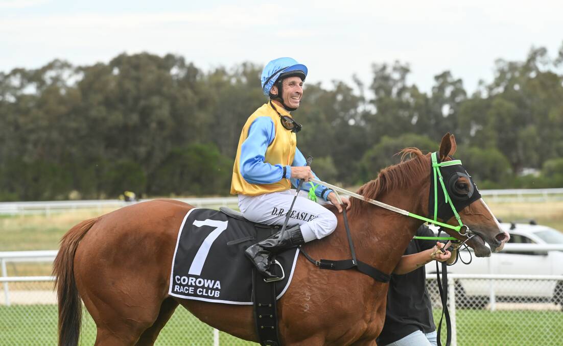 Danny Beasley returns to scale aboard the Gary Colvin-trained Persian Dancer. Picture by Mark Jesser