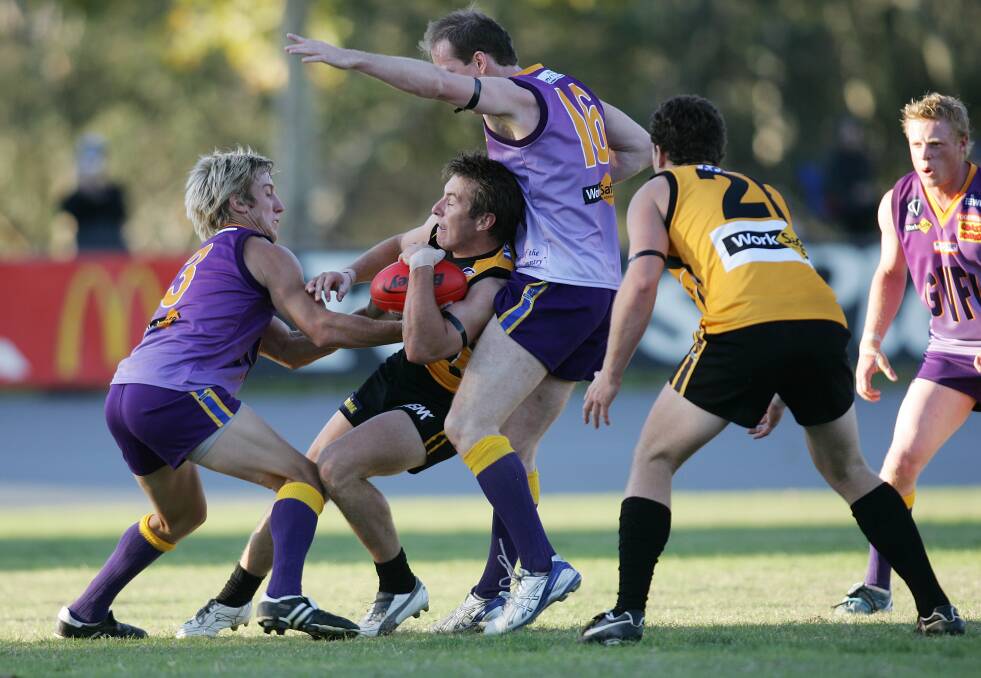 Maher in action for the O&M against the Goulburn Valley league.