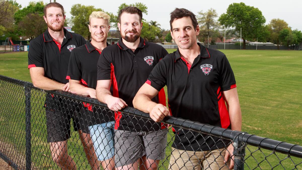 NEW CHALLENGE: Howlong coach Beau Packer (centre) with Steve Jolliffe and Matt McDonald. Packer will step down as coach at the end of the season.