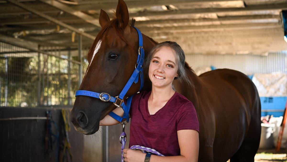 SPECIAL MOMENT: Teighan Worsnop combined with her grandfather Garry Worsnop to win aboard Tough James at Gundagai on Monday.