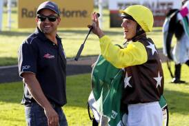 Trainer Craig Widdison and Nick Souquet will join forces with Oh No Mikki at Corowa on Tuesday. Picture by Daily Advertiser