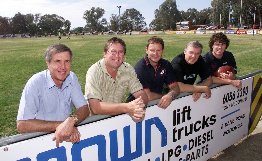  Keith Flower (first coach of Wodonga Demons) Bert Hollands, Ian Butler, Ashley Bryant and Leigh Corcoran in 2004.