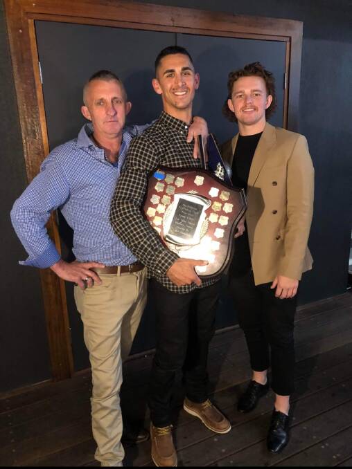Garry with Michael Rampal and Tom at the Bulldogs' presentation night.