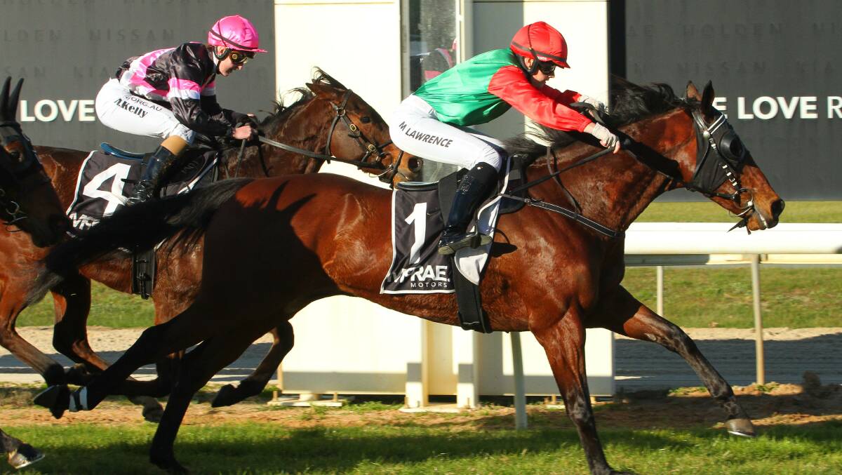 Flying Cyril produced a big kick in the home straight to score at Wodonga on Sunday. Picture: RACING PHOTOS