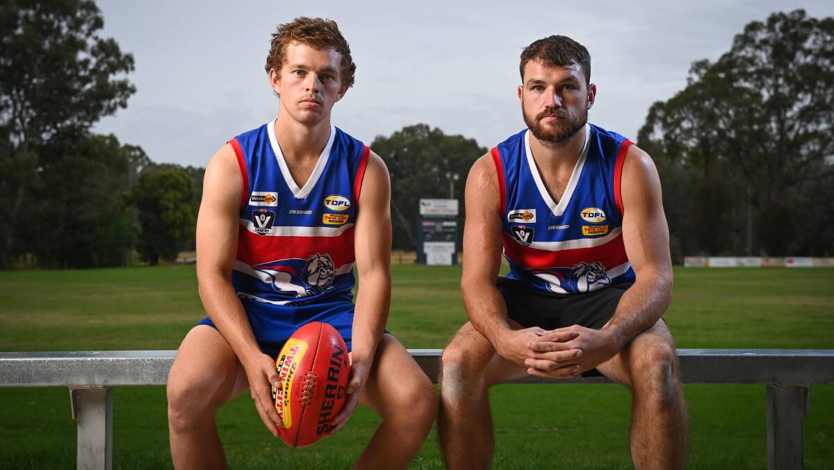 TOP DOGS: Speedster Tom Rake and Blair Osmond have been appointed co-captains at the kennel this season. Picture: MARK JESSER