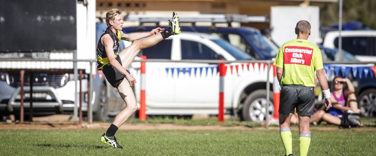 YOUNG GUN: Sam Stening booted a career best at senior level seven goals against Howlong this year. The classy finisher averaged almost three goals from his eight matches.