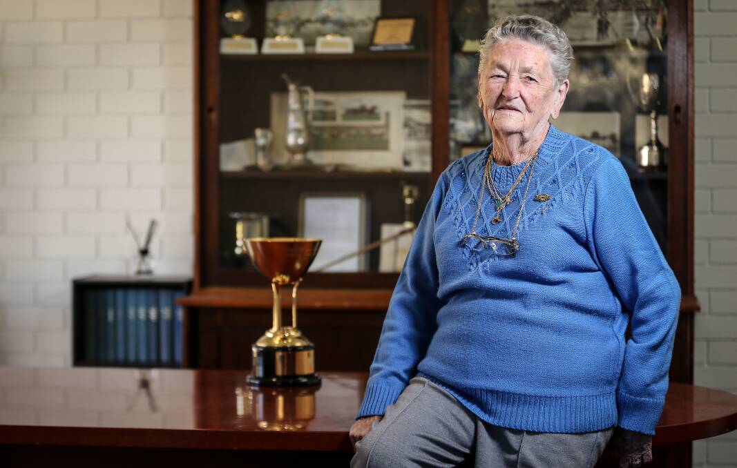 HAPPY BIRTHDAY: Pat Freyer will turn 90 on Tuesday which coincides with Albury Racing Club's next meeting. The club has named a race in her honour. Picture: JAMES WILTSHIRE
