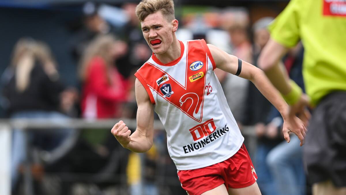 Young gun Kyle Cooper has won Chiltern's best and fairest two years after arriving at the club and 'looking for a kick.' Cooper trumped Barton medallist Scott Meyer for the honour. Picture by Mark Jesser