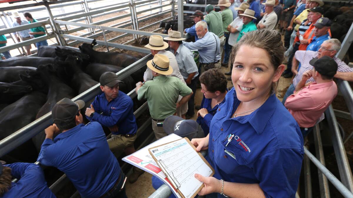 TAKING CARE OF BUSINESS: Katie Lewis, livestock clerk for Corcoran Parker. Pictures: KYLIE ESLER