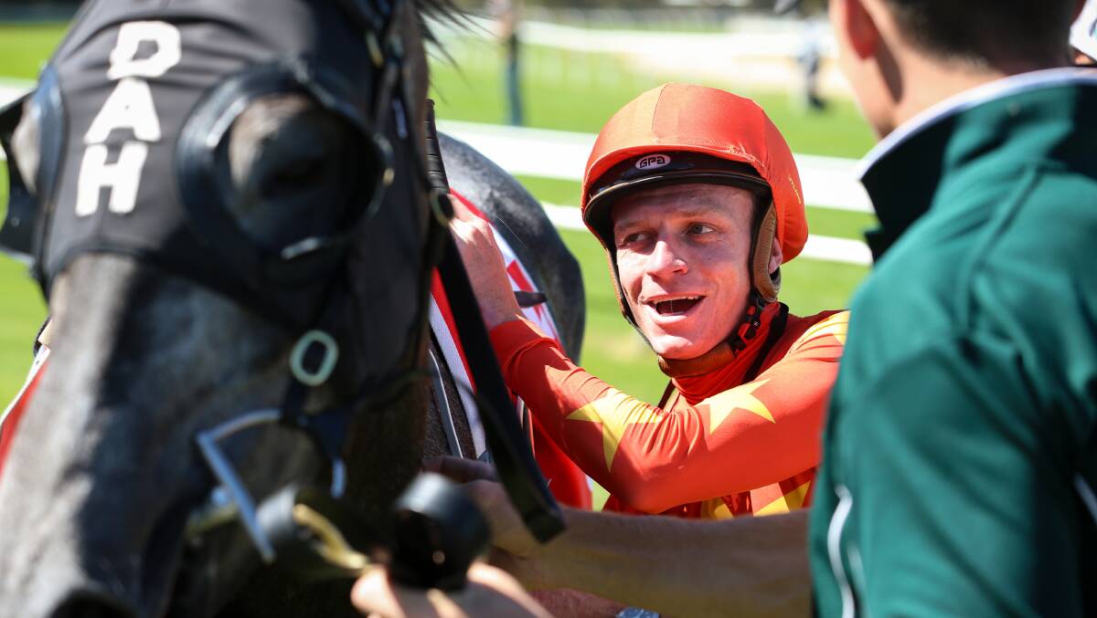 RED-HOT: Jockey Blaike McDougall landed a treble at Canberra on Friday and backed it up with another treble on his home track at Albury on Saturday.