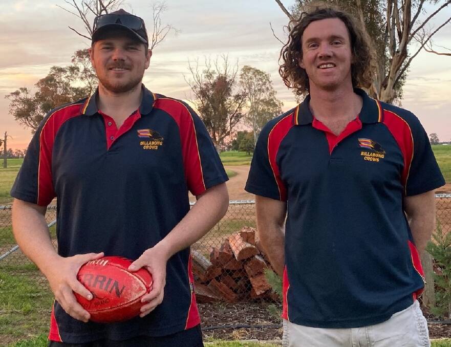 JOINT VENTURE: Dylan Flanagan and John Simpson have been appointed co-coaches of Billabong Crows.