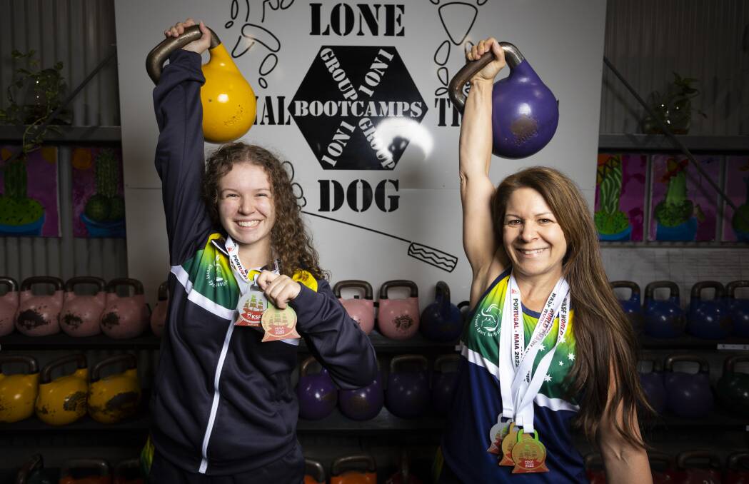GIRL POWER: Hope and Lisa Chater had success at the recent World Kettlebell Championships in Maia. PIcture: ASH SMITH
