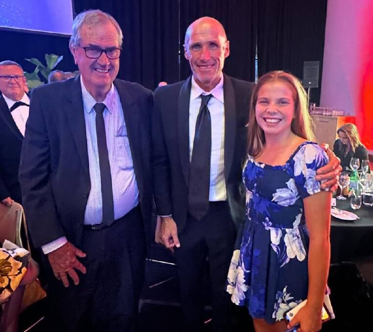 Haynes alongside AFL legend Tony Lockett at the gala dinner at the SCG last Friday night.