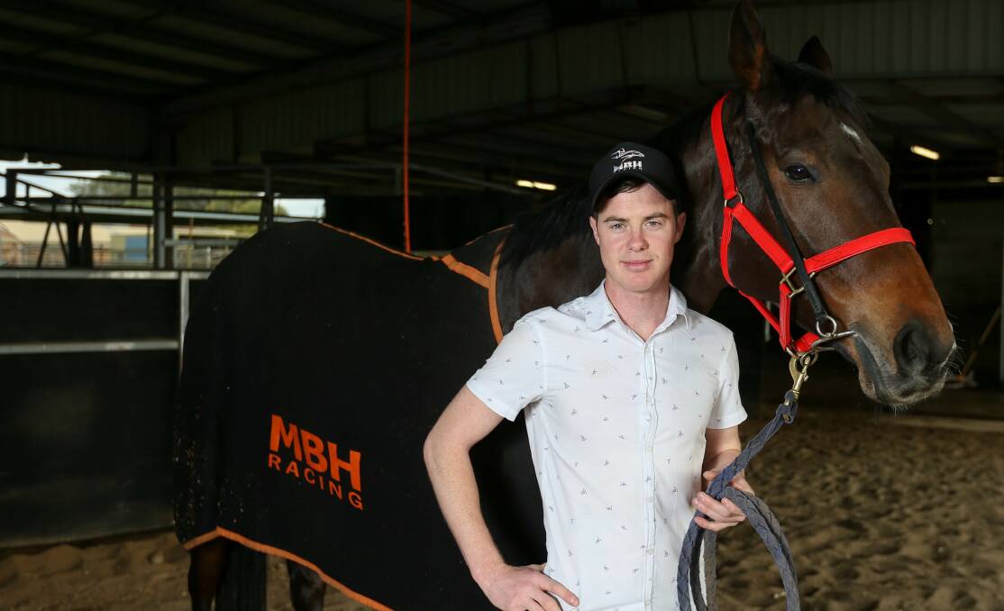 NEW BEGINNINGS: John Kissick has recently relocated to Albury to work for Mitch Beer, pre-training gallopers. Kissick hopes to be back riding before Christmas. Picture: TARA TREWHELLA