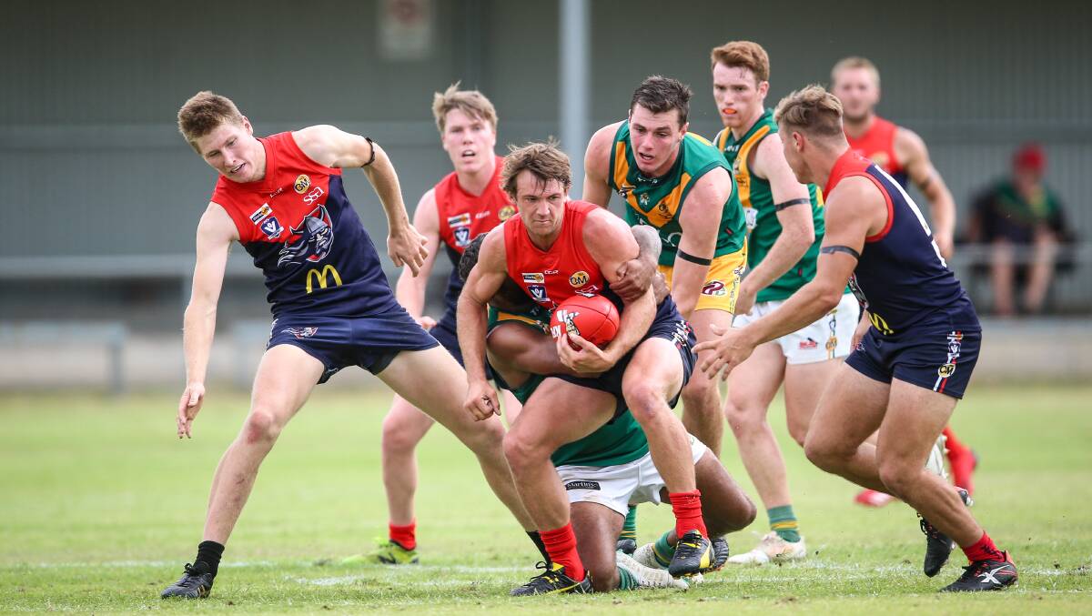 FLASHBACK: Wodonga Raiders and North Albury played a practice match at Sandy Creek earlier this year. 