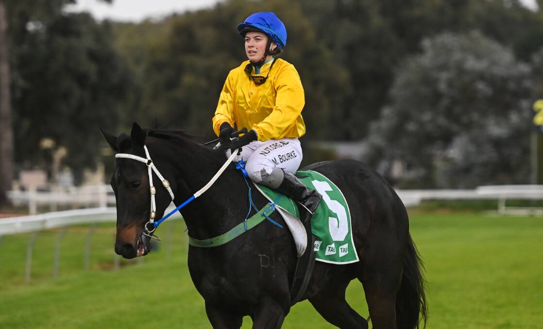 Apprentice jockey Molly Bourke returns to scale aboard the Rodger Waters-trained Georgie's Mantra. Picture by Mark Jesser