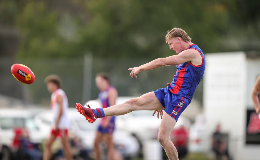 Beechworth midfielder-forward Connor Stone is under an injury cloud with a shoulder injury. Picture by James Wiltshire