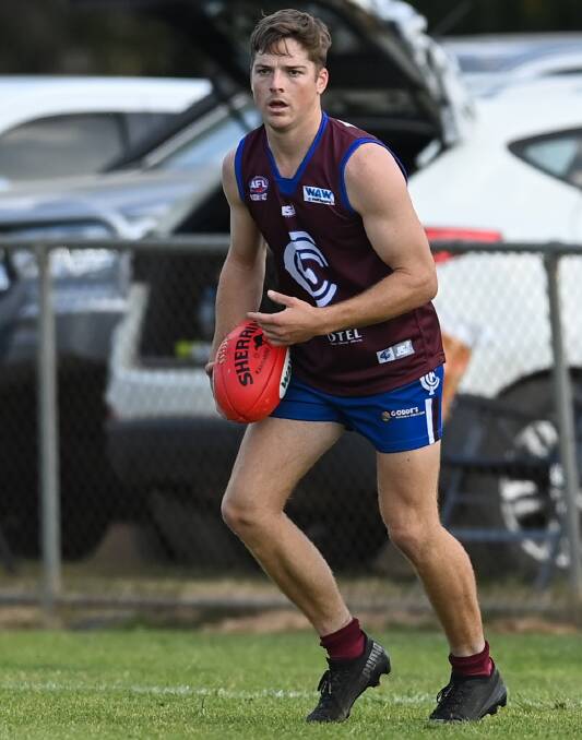 OPTIONS: Small forward Max Grintell weighs-up his options for the Lions against Henty on Saturday at Culcairn. Pictures: MARK JESSER
