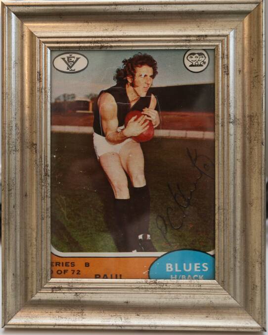A footy card of Hurst during his playing days at Princes Park.