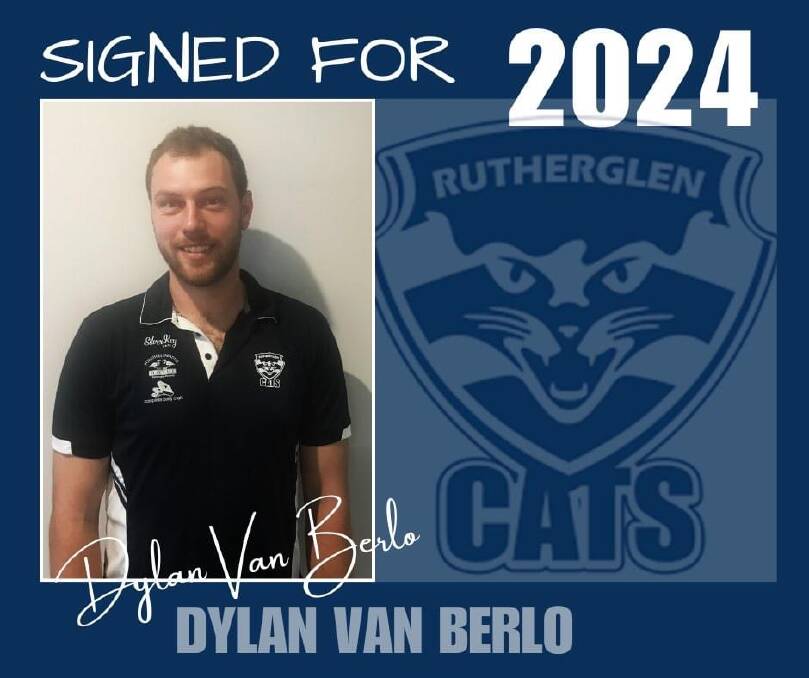 Dylan Van Berlo has returned to junior club Rutherglen after playing almost 150-matches for league heavyweight Wangaratta.