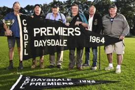 Past players Phil Godde, Ian Bock, Sam Nixon, Donald Norman, Nigel Norman and Lindsay Norman are looking forward to the 1964 and 1994 reunions this weekend. Picture by Mark Jesser