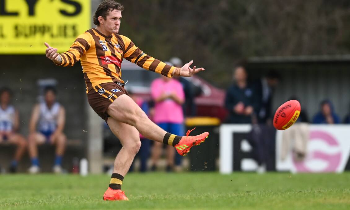 Connor Newnham booted five goals against Beechworth on the weekend to give timely reminder why he is the best key forward in the competition.