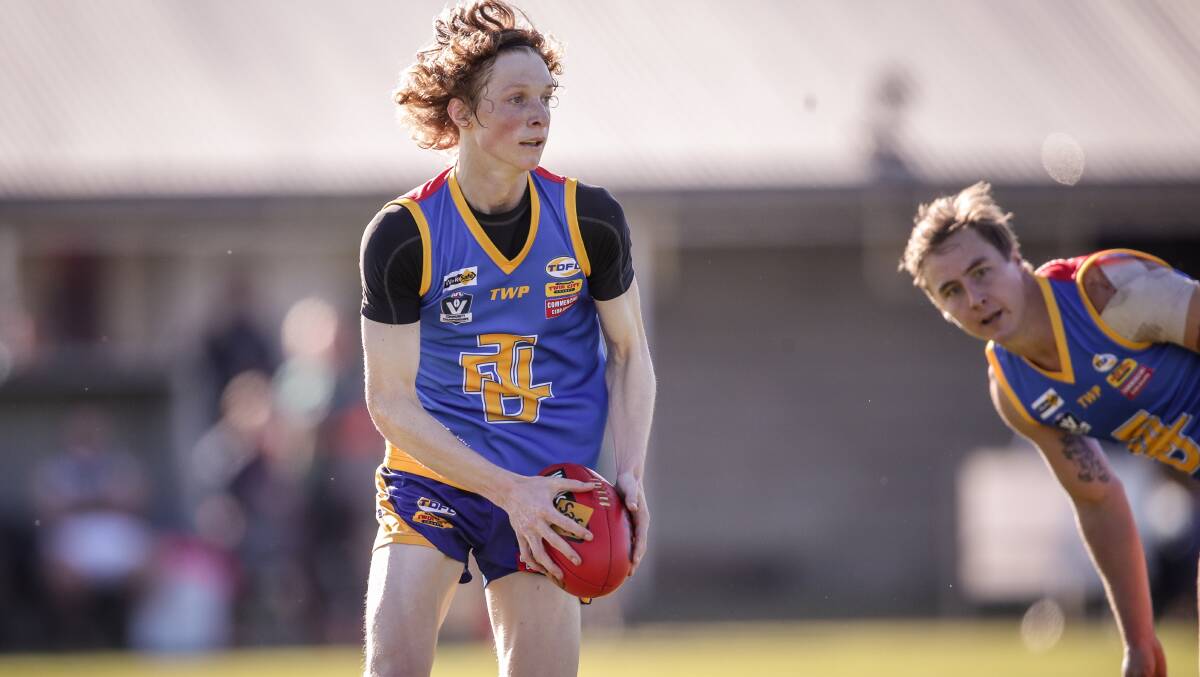 YOUNG GUN: Jake Maddock made his inter-league debut for the Tallangatta league last weekend as a 17-year-old. 