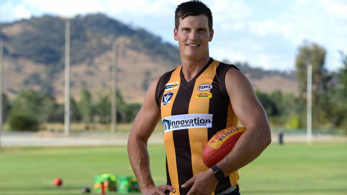 BIG HAWK: Michael Thompson has overcome a hamstring complaint and is expected to play in the preliminary final at Sandy Creek on Saturday.