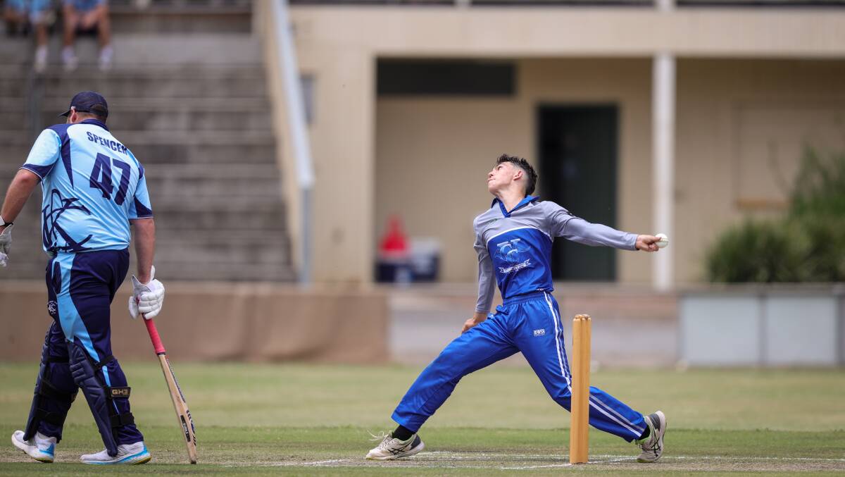 Youngster Mason Walker was the pick of the bowlers for Yackandandah with 3/35 including the crucial wicket of Josh Goodwin. Picture by James Wiltshire