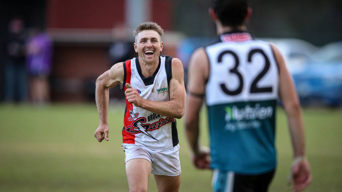 CHEEKY: Nico Sedgwick and the Saints couldn't wipe the smiles off their dials after smashing CDHBU by 104-points. Picture: JAMES WILTSHIRE