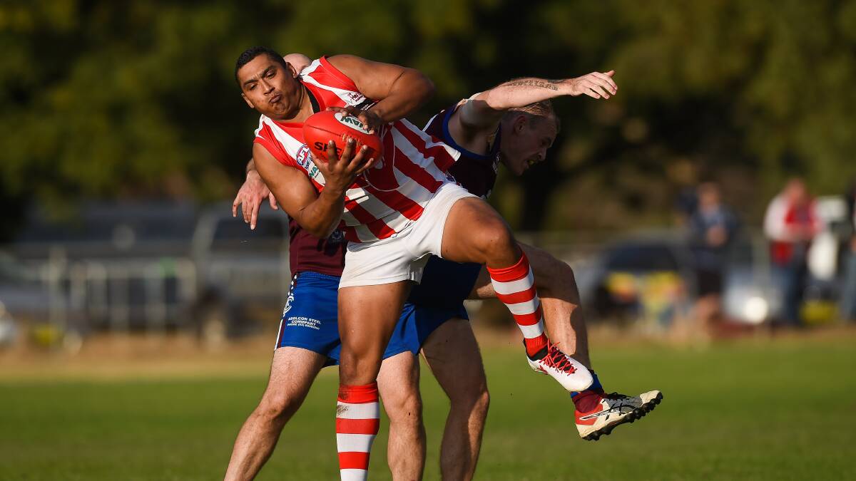 TOO STRONG: Damian Cupido in action against Culcairn last season.