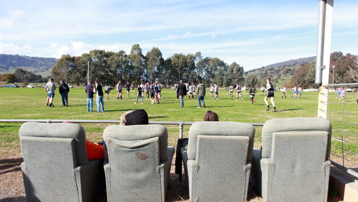 ONLY IN THE UPPER MURRAY: Spectators relax during Border-Walwa's clash with Bullioh at Walwa.