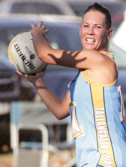 Barnawartha coach Jo Withers in action for the Tallangatta league.