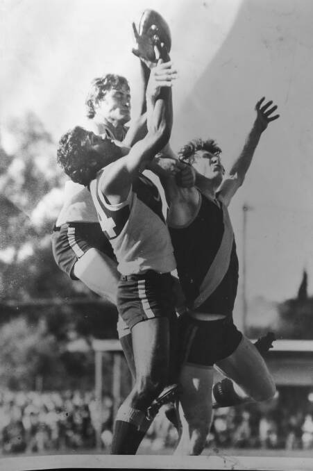 HIGH-FLYING HOPPER: Edwards in action for North Albury against Albury.