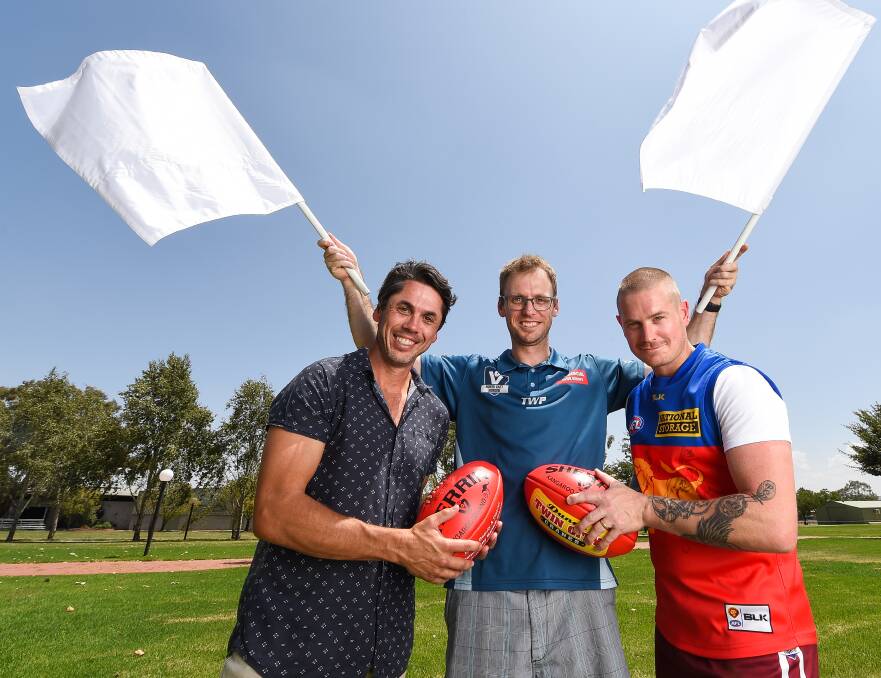 Michael Bocquet (centre) is the Region Operations Manager of AFL NEB