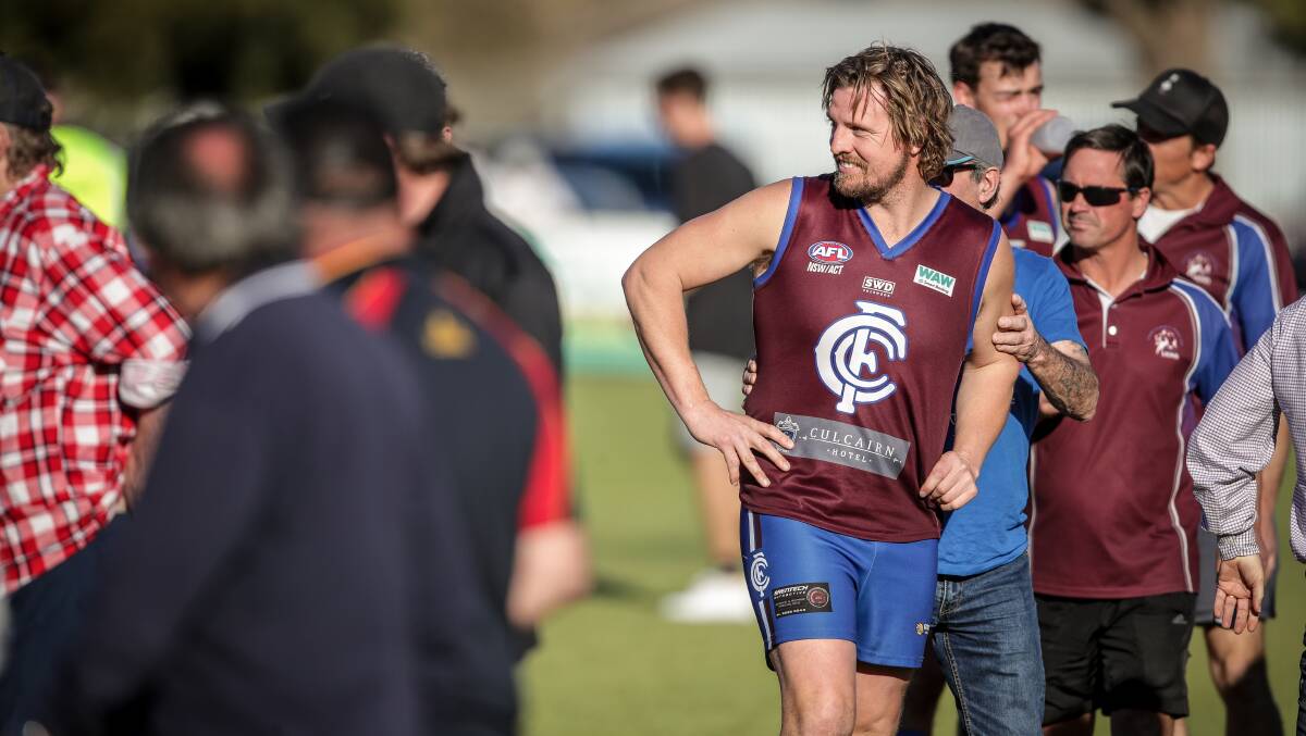 INJURY CLOUD: High-profile Culcairn recruit Adam Prior faces a race against time to be fit for next Sunday's elimination final. Picture: JAMES WILTSHIRE