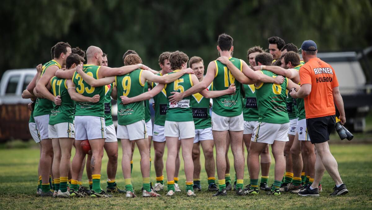 TIGHT-KNIT: Premiership contender Holbrook is set to play its first match on its newly resurfaced oval against Brock-Burrum on Saturday.