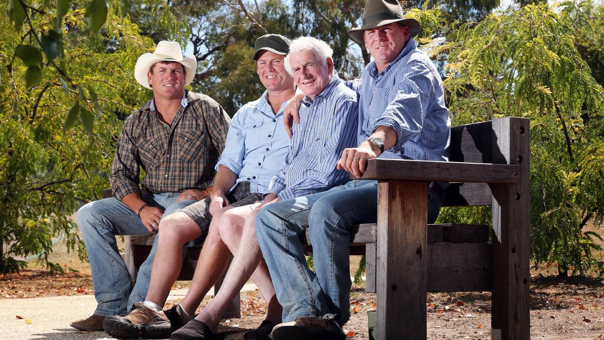 FAMILY AFFAIR: Lachie, Simon, John and Tim Cossor all have a long association as clerks of the course at both Wodonga and Albury racecourses. John sadly passed away earlier this month.
