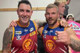 Josh Dwyer and Jeremy Ronnfeldt played in the Lions 2004 flag and were also part of the club's drought-breaking win on the weekend.