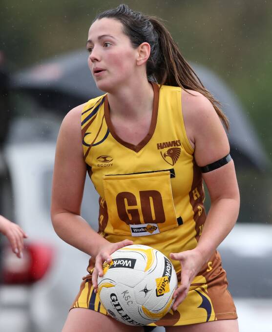 DEFENCE: Natalie Howard in action for Kiewa-Sandy Creek against Thurgoona on Saturday. Picture: KYLIE ESLER
