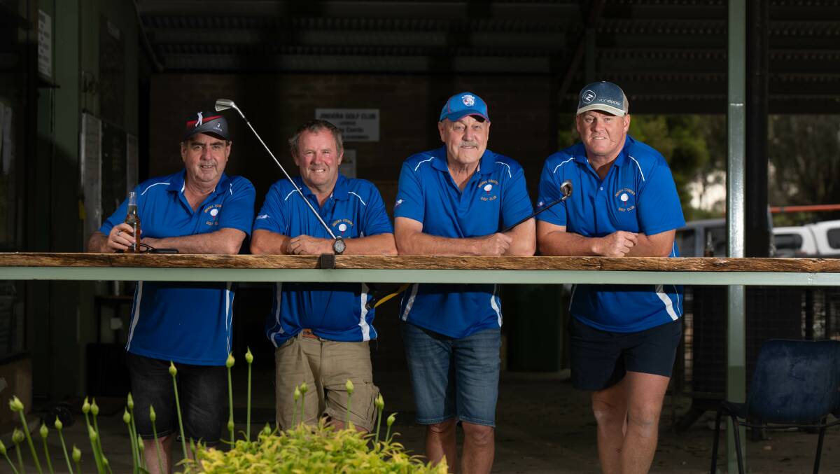 Jindera Golf Club members Tony Corrin, Craig McMillan, Robin Weldon and Simon Cossor. Picture by Tara Trewhella