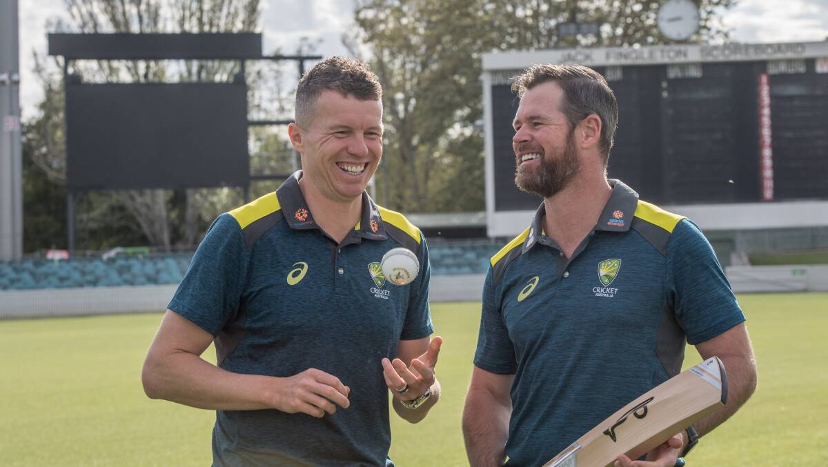Dan Christian, right, has represented Australia in both ODI and T20 cricket. Picture by Canberra Times