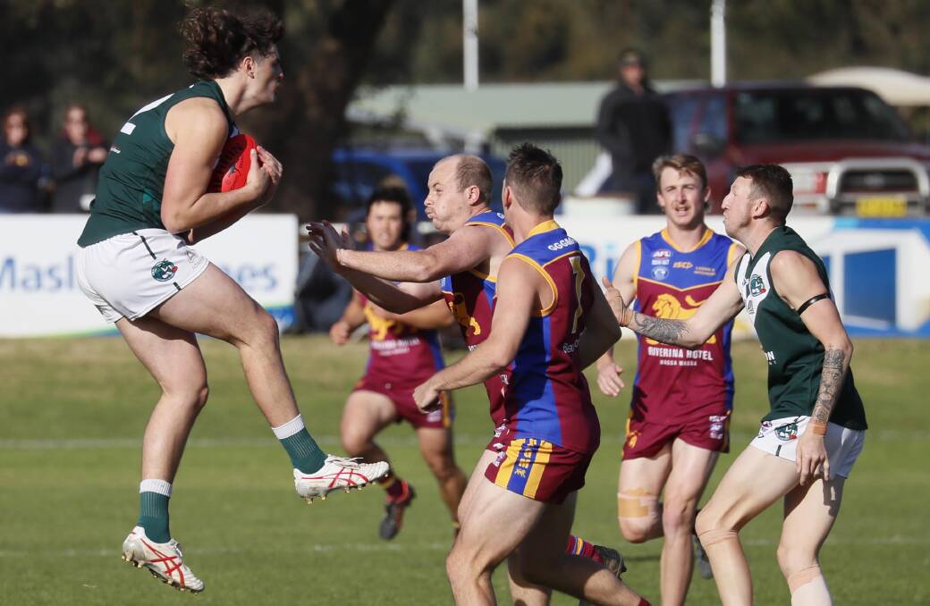 Tim Oosterhoff in action for Coolamon against Ganmain-Grong Grong-Matong at Kindra Park this year. Picture by Les Smith