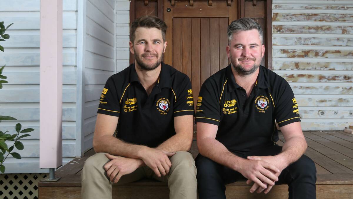 BROTHERS IN ARMS: Kyle and Matt McNamara returned to their home club this season after a two year stint with Corryong. The pair both played in the Tigers most recent flag in 2013. Picture: TARA TREWHELLA
