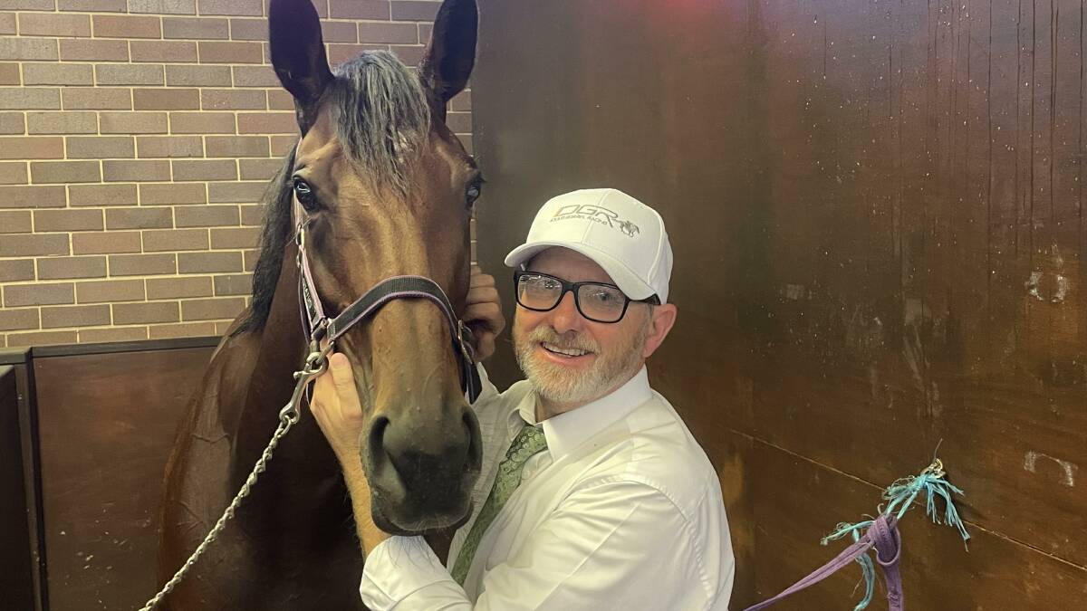 Wagga trainer Doug Gorrel is all smiles with Asgarda after their win in the $1 million Country Championships Final at Randwick on Saturday. Picture supplied