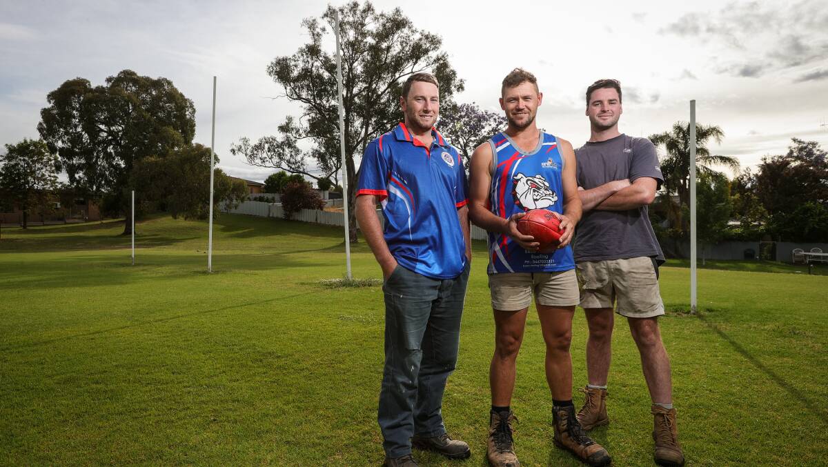 Jordan Peters, Joe Bolton and Jack Wilson arrive at Bullioh after having previously played for Mitta United. Picture by James Wiltshire