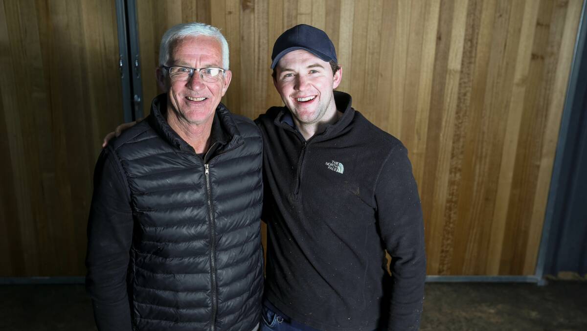 STABLE RELATIONSHIP: Trainer Andrew Dale and son Frazer have joined forces and have taken over new stables at Wangaratta. Picture: TARA TREWHELLA