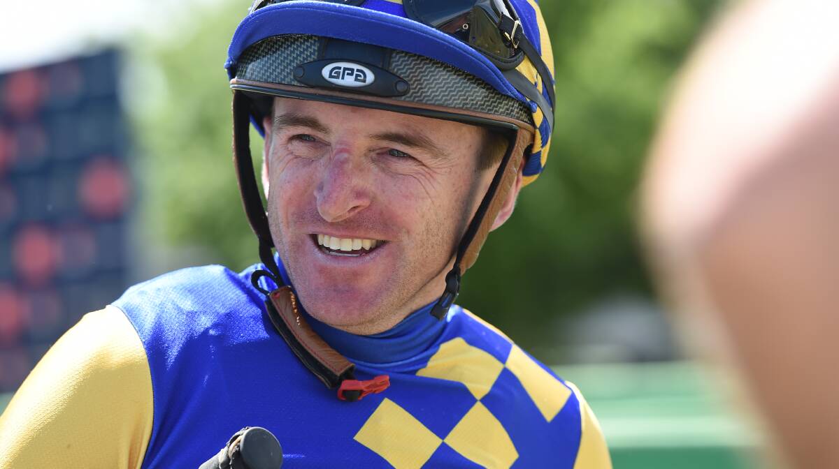 Jockey Simon Miller rode the first three winners at Albury on Monday.